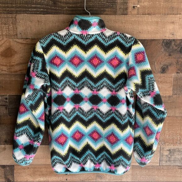 Patagonia Girls Retro Aztec Print Lightweight Synchilla Snap-T Pullover Fleece L - Picture 4 of 13